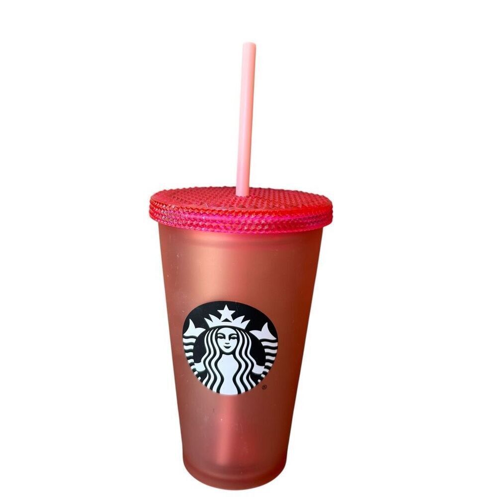 Starbucks 2019 Winter Holidays holographic cold cup tumbler red-pink color 16oz